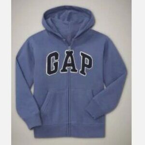 NWT GAP Arch Logo Hoodie Sweatshirt Activewear Neptune Blue Boys XS 4 5 4T 5T